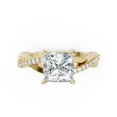 Princess Cut Diamond Pave Set Criss-Cross Ring
