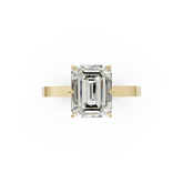 Emerald Solitaire Diamond Hidden Halo Ring
