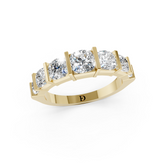 Cushion Brilliant Bar Set Diamond Band