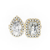 You And Me Pear And Radiant Diamond Cathedral Shank Ring