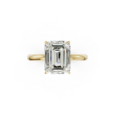 Emerald Diamond Hidden Halo Ring