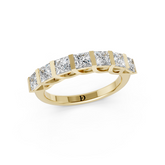 Channel Set Princess Diamond Half Eternity Band