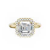 Asscher Cut Lab Created Diamond Halo Anniversary Ring