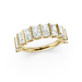 Radiant Diamond Bar Set Half Eternity Band