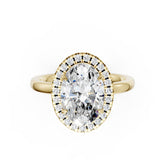 Oval Cut Lab Created Diamond Halo Anniversary Ring