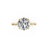 Double Prong Round Solitaire Ring