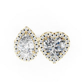 You And Me Pear And Heart Diamond Cathedral Shank Ring