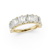 Shared Prong Emerald Cut Half Eternity Band