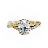 Oval Cut Diamond Pave Set Criss-Cross Ring