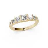 Asscher Brilliant Bar Set Diamond Band