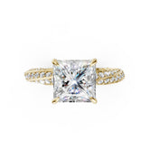 Hidden Halo Princess Cut With Double Row Twisted Ring