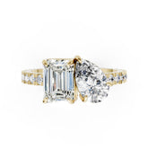You And Me Emerald And Pear Diamond Ring