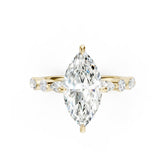 Marquise Cut Diamond Alternating Round And Marquise Engagement Ring