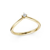 V Shape Asscher Curved Stacking Band