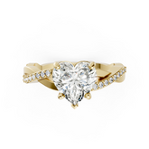 Heart Cut Diamond Pave Set Criss-Cross Ring