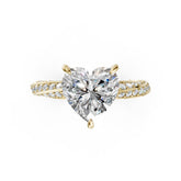 Hidden Halo Heart Cut With Double Row Twisted Ring