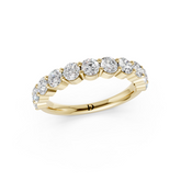 Shared Prong Round Cut Half Eternity Band