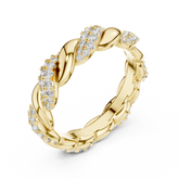 Round Brilliant Cut Twisted Rope Diamond Wedding Band