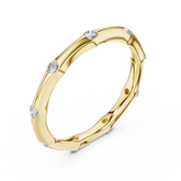 Minimalist Bamboo Bezel Diamond Eternity Band