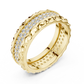 Textured Edge Diamond Eternity Wedding Band