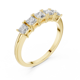 Five Stone Princess Cut Diamond Statement Band