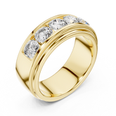 Five Stone Bold Flush Set Diamond Wedding Band