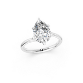 Pear Diamond Bypass Shank Solitaire Ring
