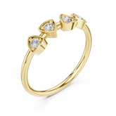 Round Brilliant Diamond Triangle Shaped Geometric Wedding Band
