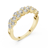 Staggered Double Row Diamond Wedding Band