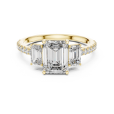 Emerald Cut Three Stone Diamond Promise Ring