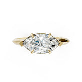 East West Marquise Solitaire Cathedral Engagement Ring