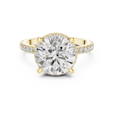 Round Cut Hidden Halo Lab Diamond Wedding Ring