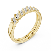 Round Cut Lab Diamond Shared Prong Stackable Wedding Band