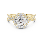 Round Twisted Pave Diamond Ring