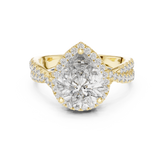 Pear Cut Twisted Pave Diamond Wedding Ring
