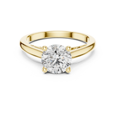 Round Cut Interlace Cathedral Shank Ring