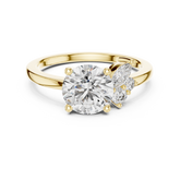Round And Marquise Cut Prong Set Wedding Ring