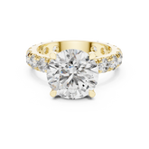 Round Diamond U-Prong Pave Set Ring