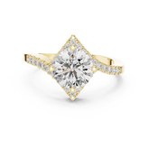 Round Diamond Bypass Shank Wedding Ring