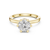 Six Prong Round Hidden Halo Lab Grown Diamond ring