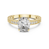 Oval Cut Milgrain Channel Set Wedding Ring