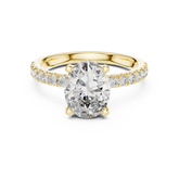 Oval Cut Micro Pave Hidden Halo Ring