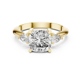 Cushion Diamond Three Stone Ring