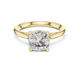 Pave Bridge Cushion Diamond Proposal Ring