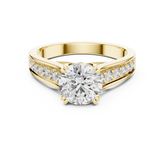 Round Cut Pave Tapered Shank Ring