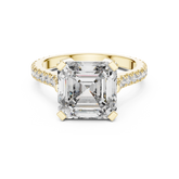 Asscher Cut Geometric Encrusted Ring