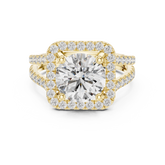 Round Diamond Split Shank With Floating Halo Ring
