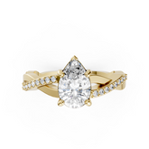 Pear Cut Diamond Pave Set Criss-Cross Ring