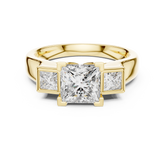 Three Stone Princess Cut Diamond Ring