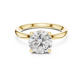 Round Cut Hidden Halo Flora Solitaire Ring